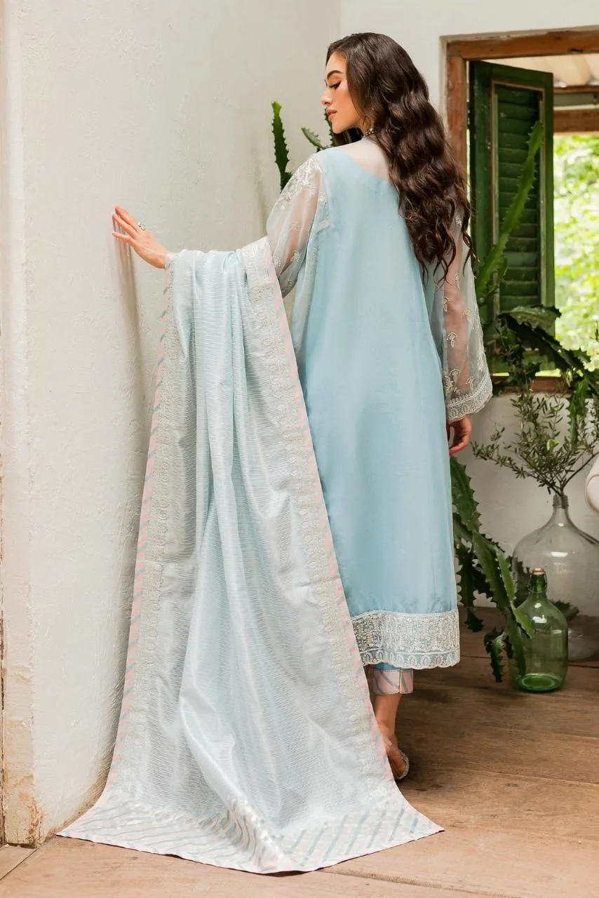 Maryum N Maria Sorina Luxury Chiffon 23 Blue Organza – view 2 – Poshaq
