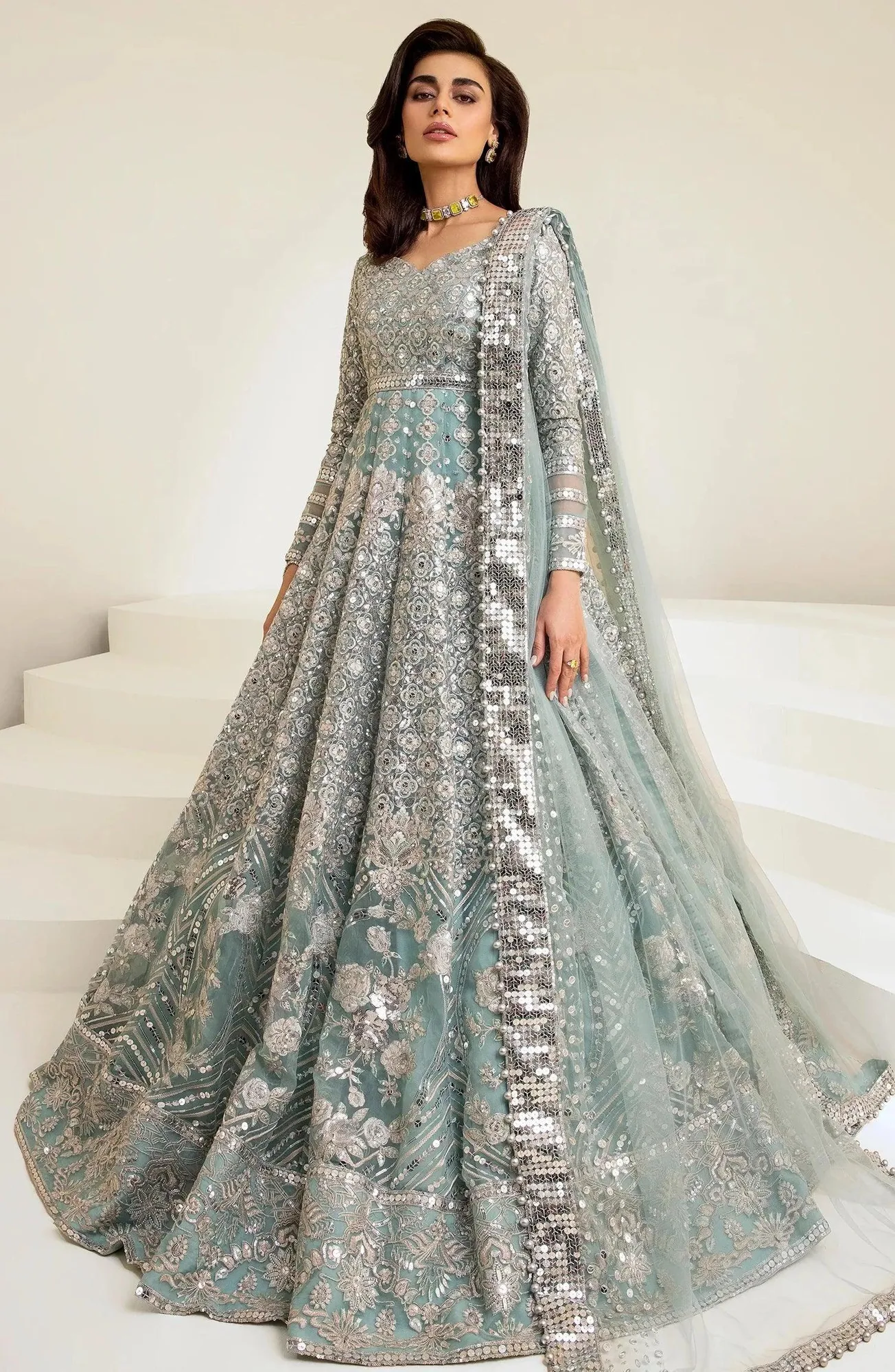 Maryum N Maria The Brides 23 Blue Organza – view 1 – Poshaq