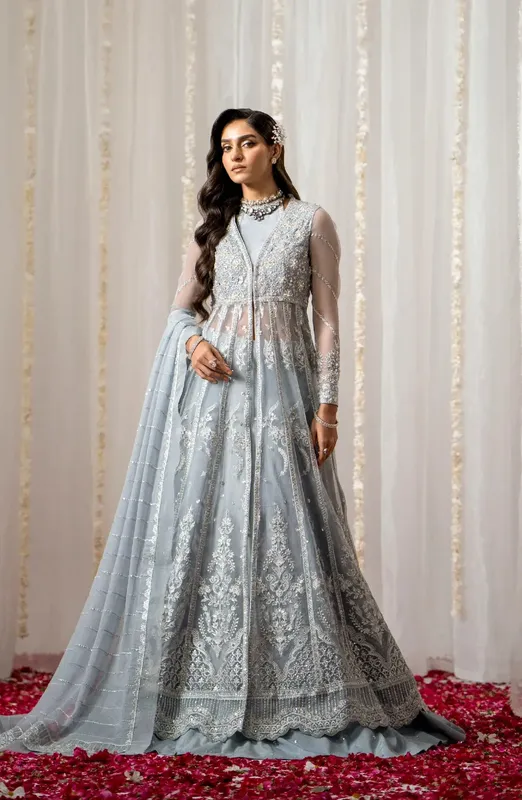 Maryum N Maria Alaia Wedding Formals Blue Organza – view 1 – Poshaq