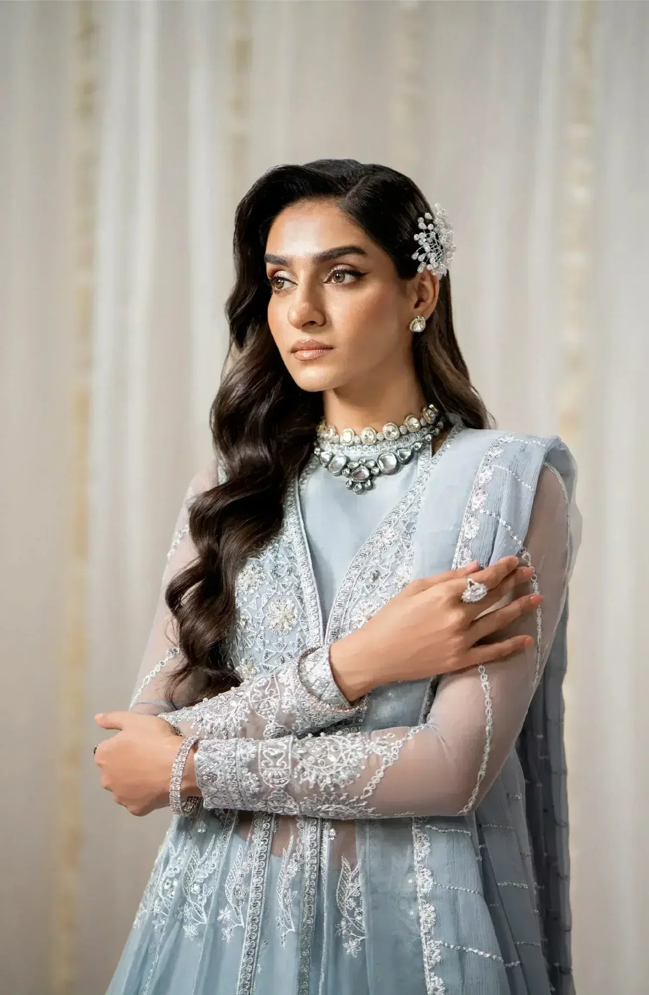 Maryum N Maria Alaia Wedding Formals Blue Organza – view 5 – Poshaq