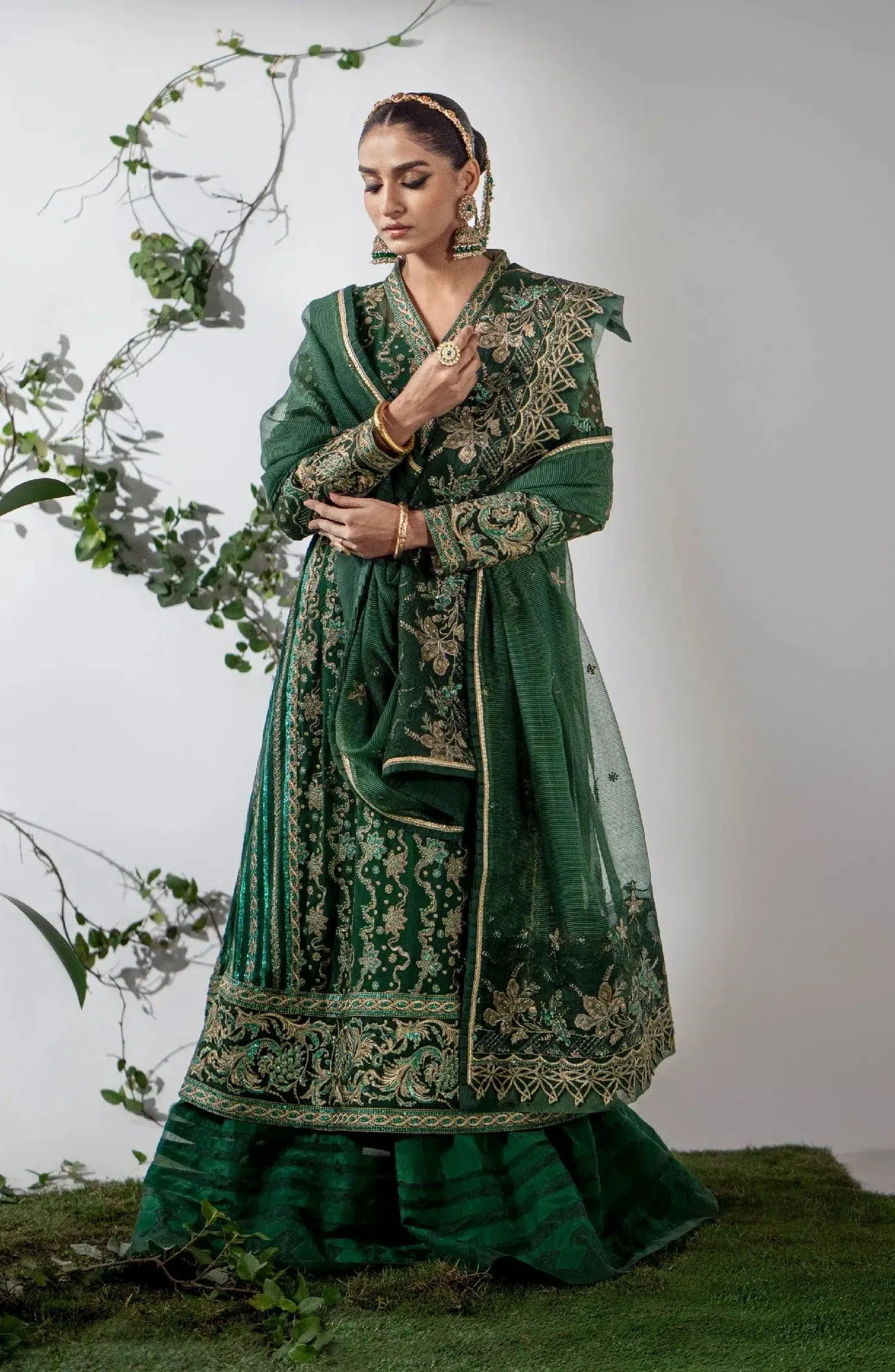 Maryum N Maria Alaia Wedding Formals Green Organza – view 1 – Poshaq