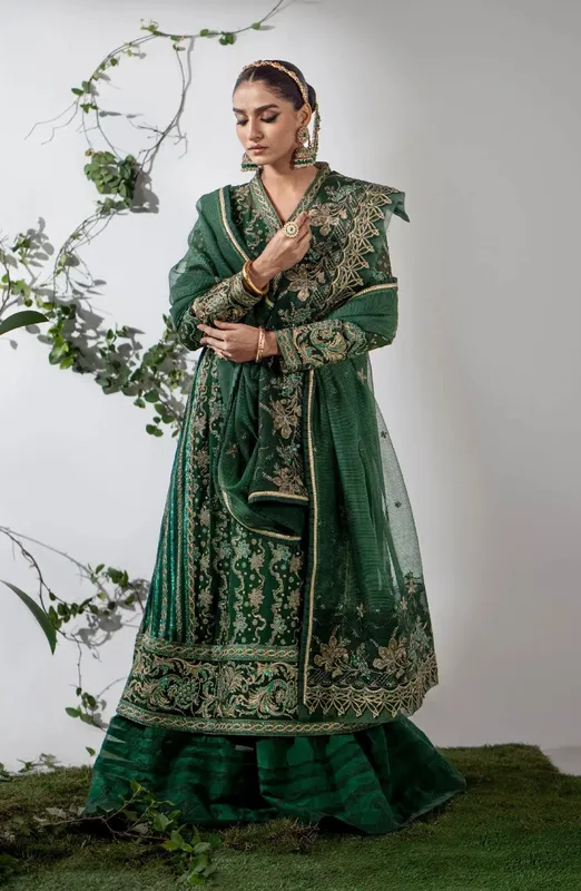Maryum N Maria Alaia Wedding Formals Green Organza – view 1 – Poshaq