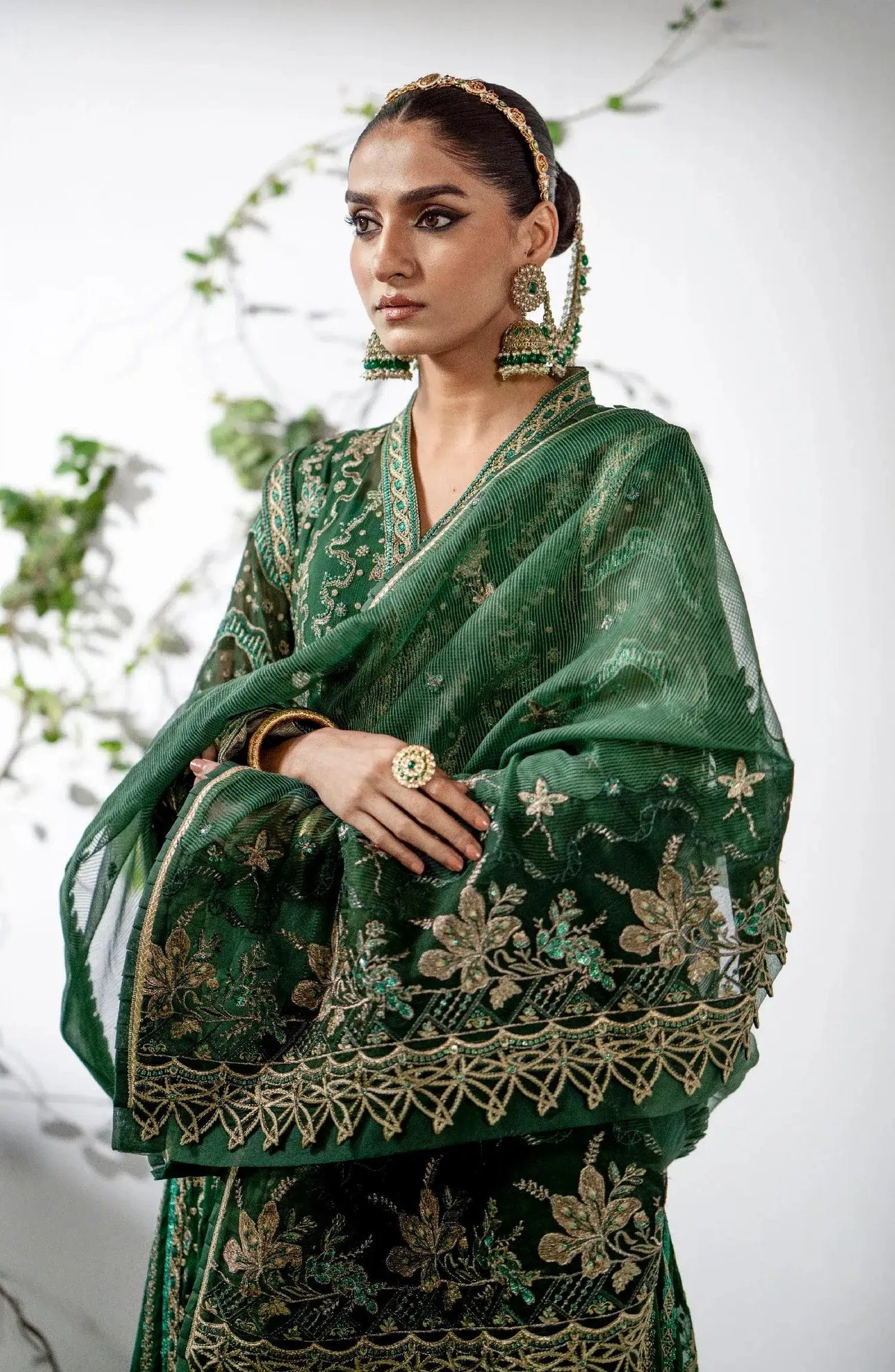Maryum N Maria Alaia Wedding Formals Green Organza – view 4 – Poshaq