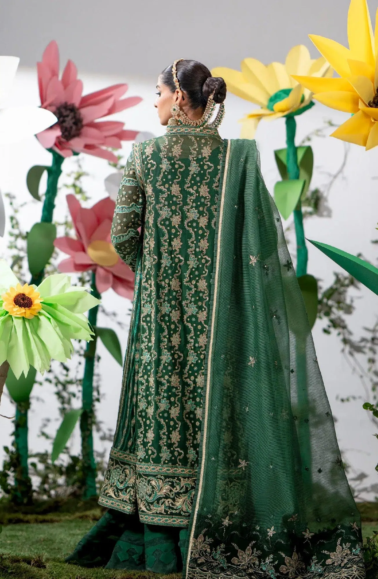 Maryum N Maria Alaia Wedding Formals Green Organza – view 5 – Poshaq