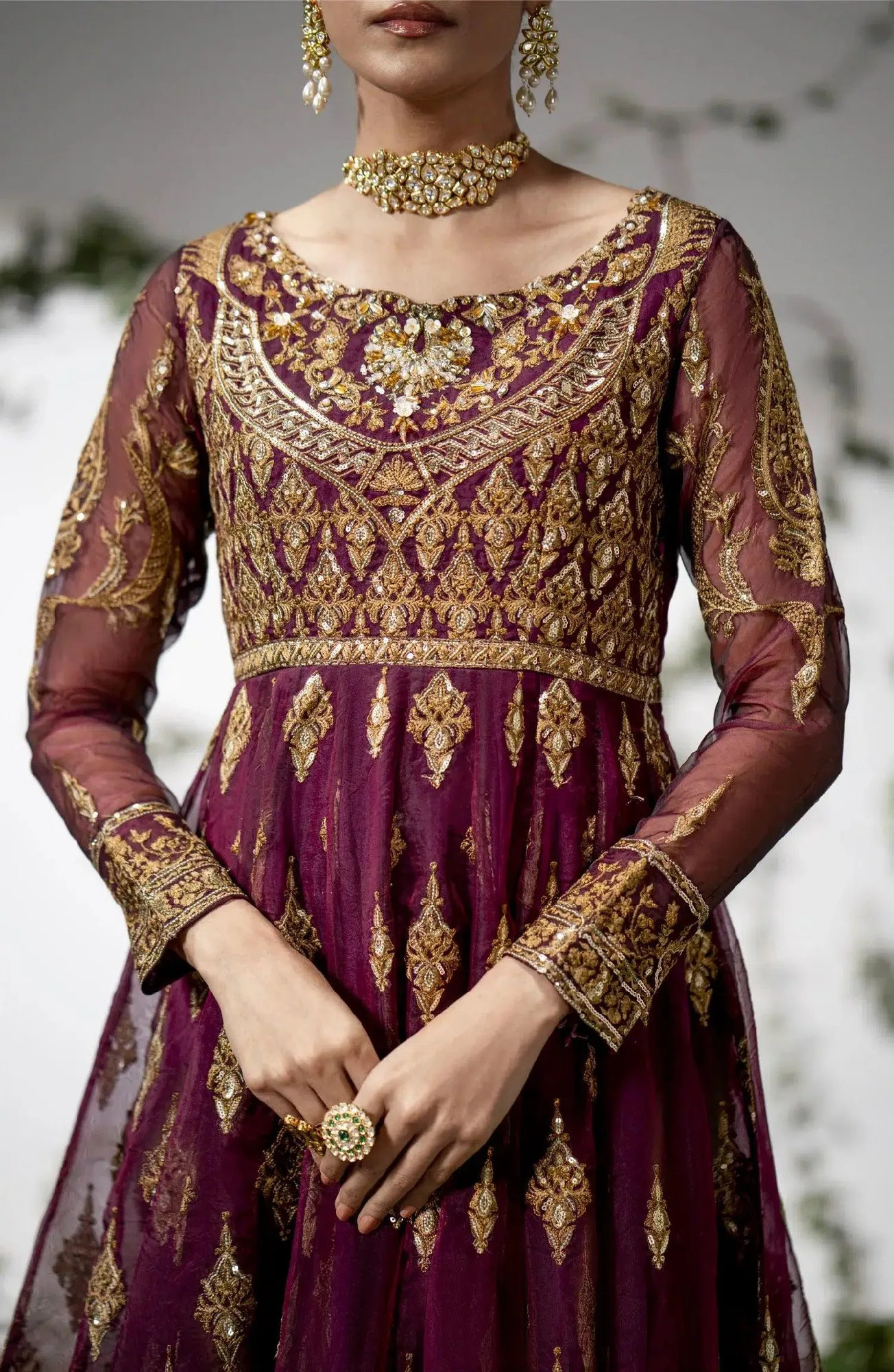 Maryum N Maria Alaia Wedding Formals Magenta Organza – view 3 – Poshaq