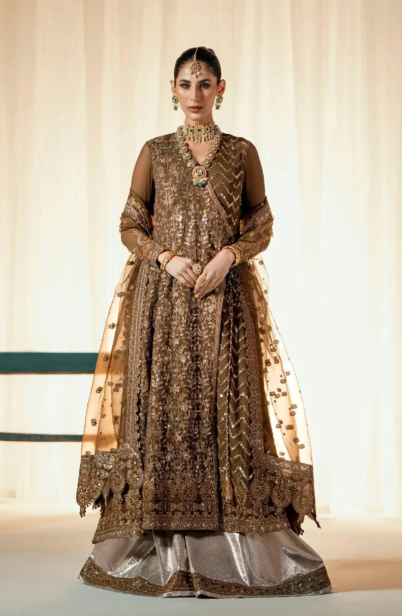 Maryum N Maria Alaia Wedding Formals Green Organza – view 1 – Poshaq