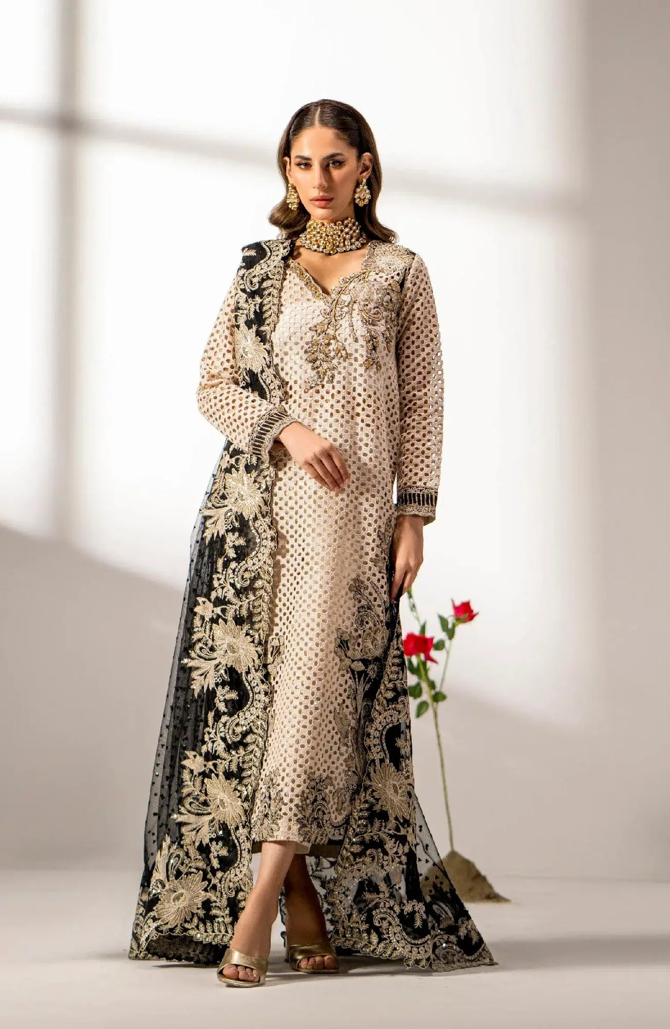 Maryum N Maria Alaia Wedding Formals Ivory Masoori – view 1 – Poshaq