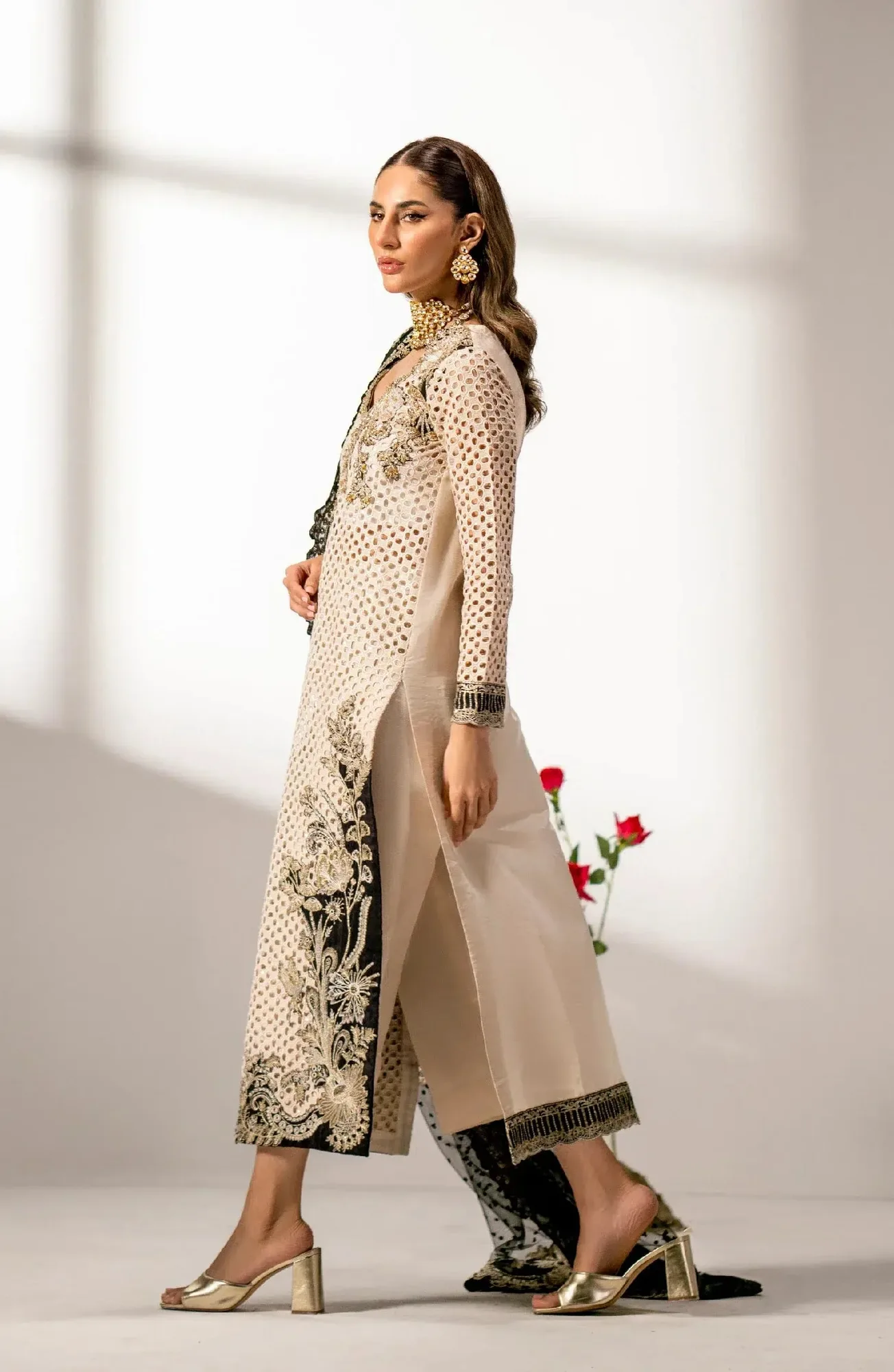 Maryum N Maria Alaia Wedding Formals Ivory Masoori – view 2 – Poshaq