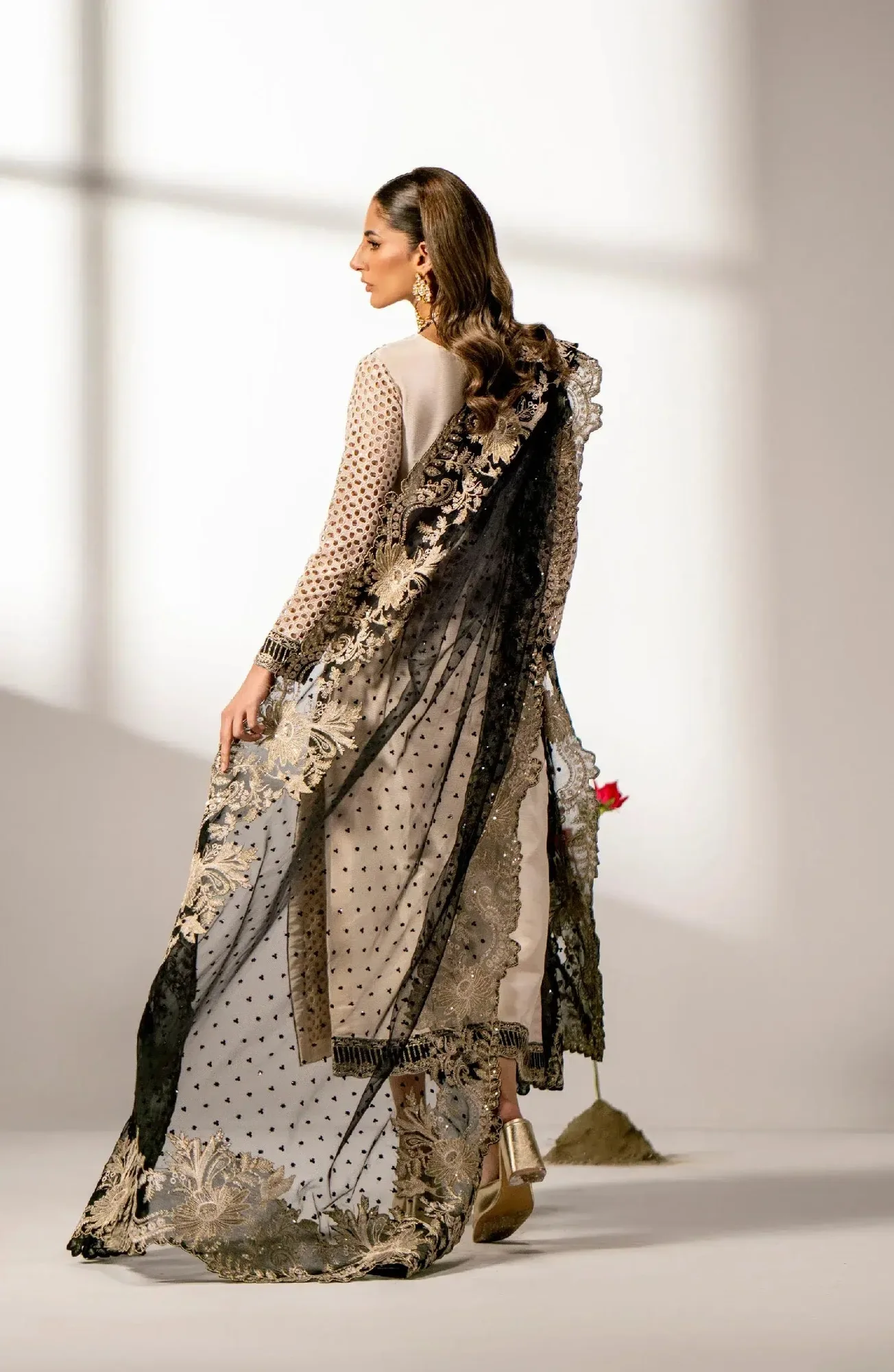 Maryum N Maria Alaia Wedding Formals Ivory Masoori – view 3 – Poshaq