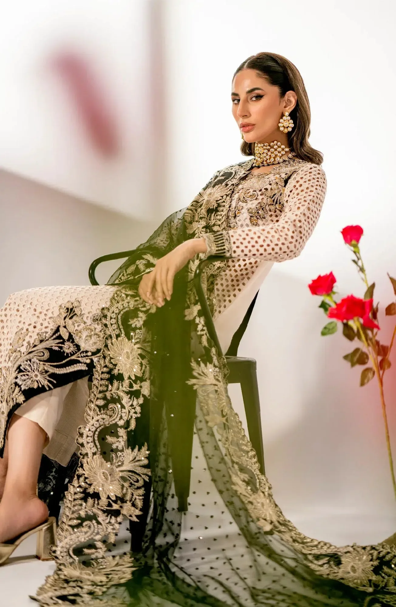 Maryum N Maria Alaia Wedding Formals Ivory Masoori – view 4 – Poshaq