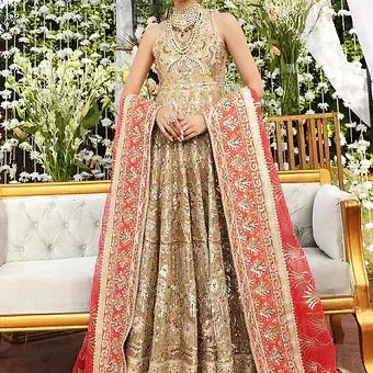 Maryum N Maria Bridals Selection22 Gold Organza – view 3 – Poshaq