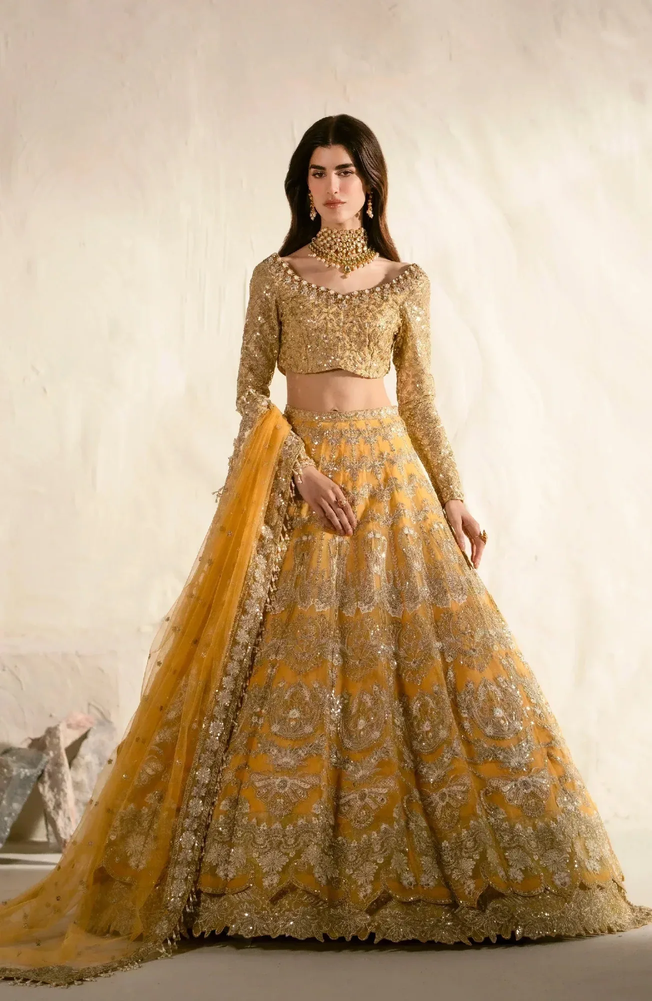 Maryum N Maria Mehr o Maah Bridals Orange Organza – view 1 – Poshaq