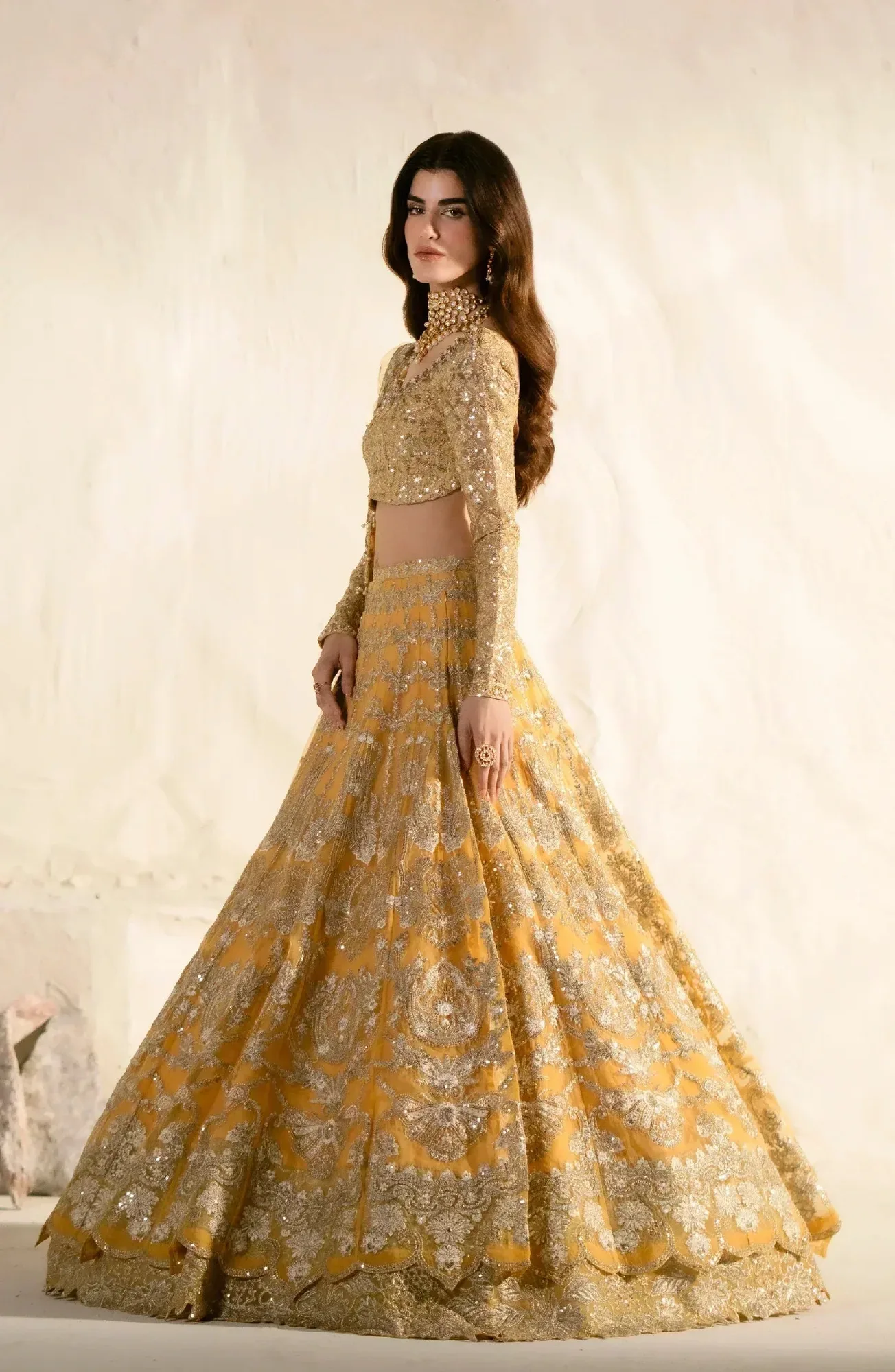 Maryum N Maria Mehr o Maah Bridals Orange Organza – view 4 – Poshaq
