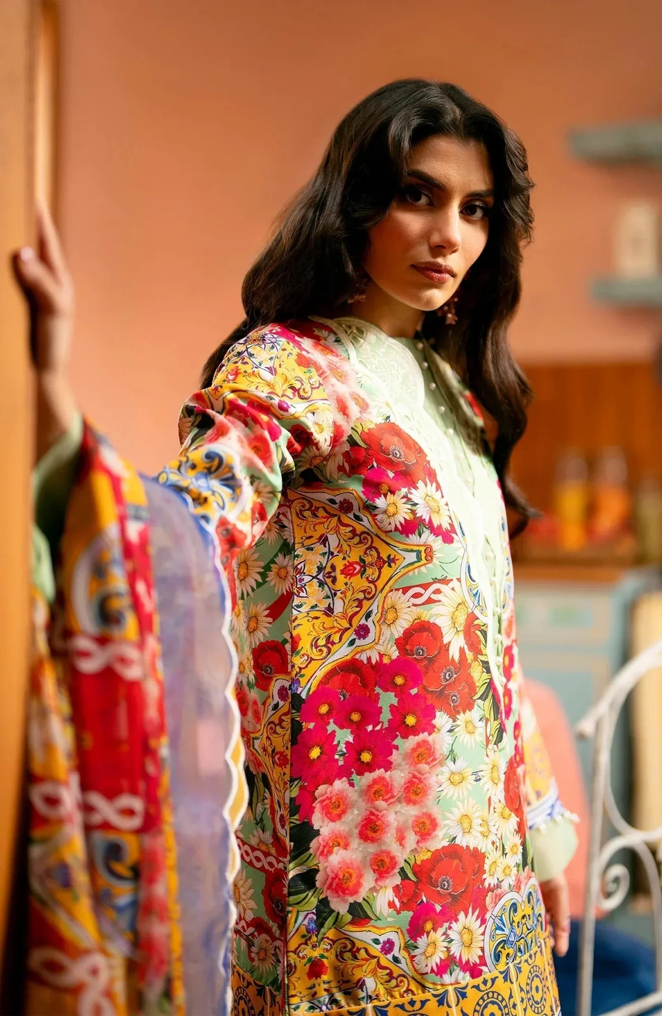 Maryum N Maria Luxury Lawn 24 Off White Raw Silk – view 3 – Poshaq