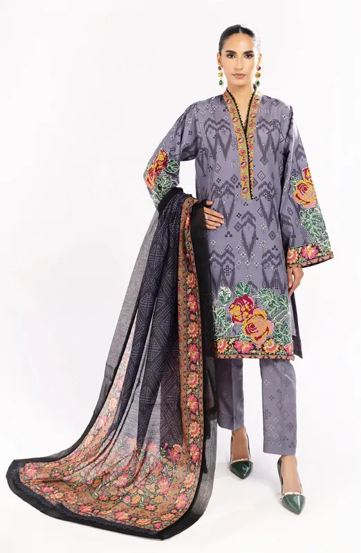 Maryum N Maria Eid Luxury Lawn 24 Grey Organza – view 1 – Poshaq