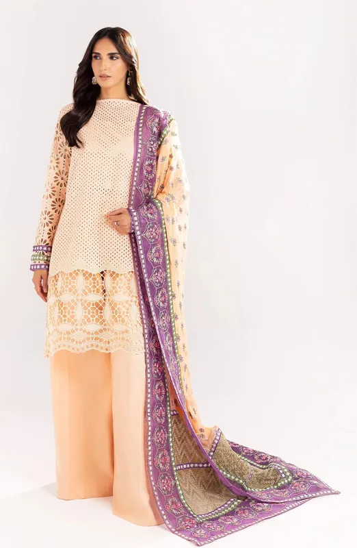 Maryum N Maria Eid Luxury Lawn 24 Peach Organza – view 1 – Poshaq