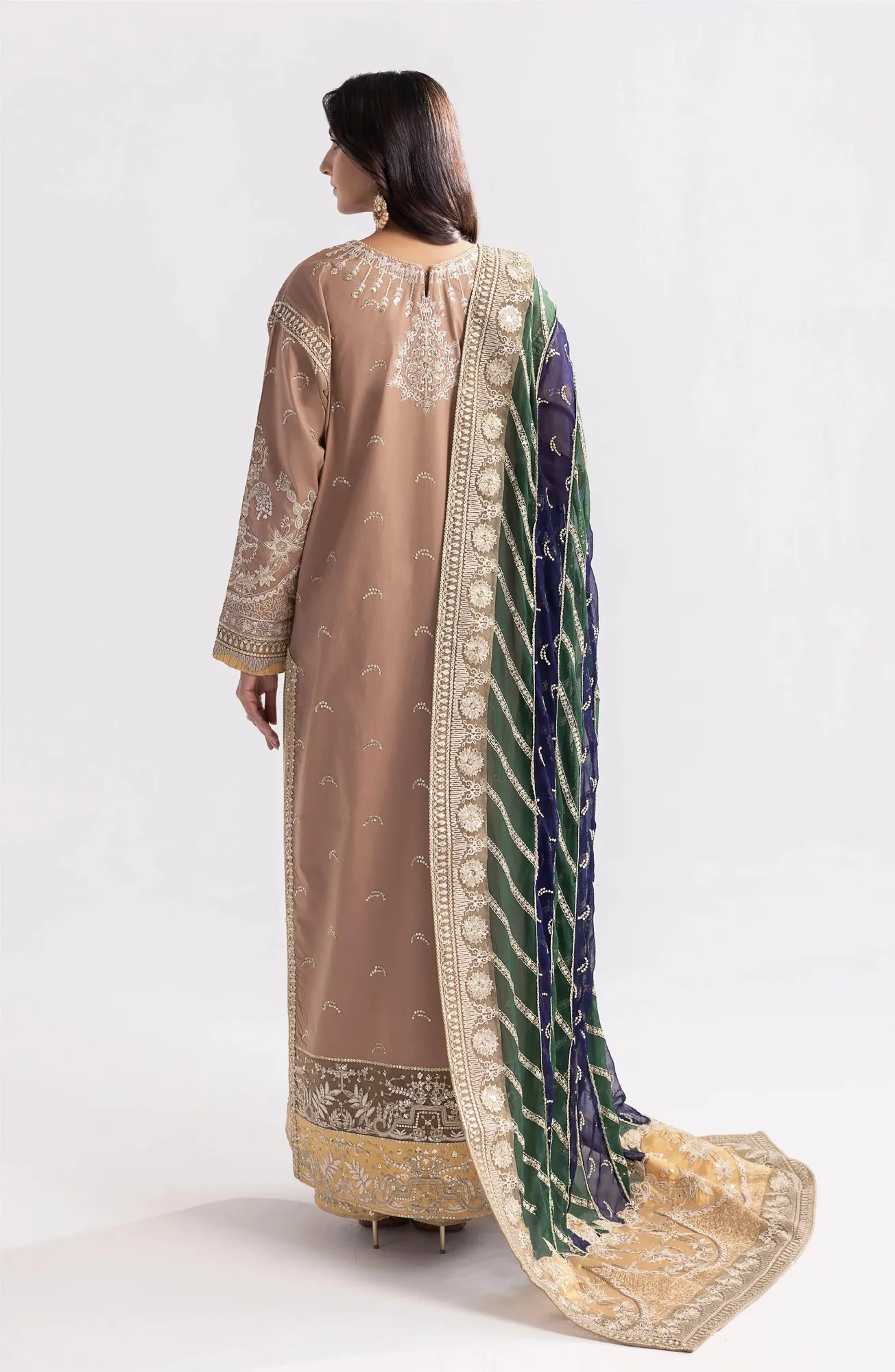Maryum N Maria Eid Luxury Lawn 24 Brown Organza – view 2 – Poshaq