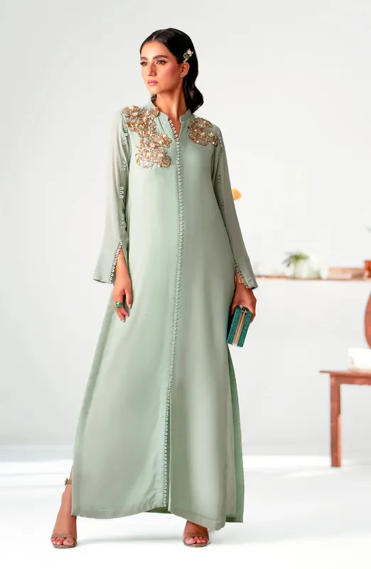 Maryum N Maria Pret A Luxe Grey Georgette – view 1 – Poshaq