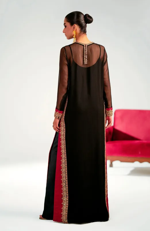 Maryum N Maria Pret A Luxe Black Raw Silk – view 1 – Poshaq