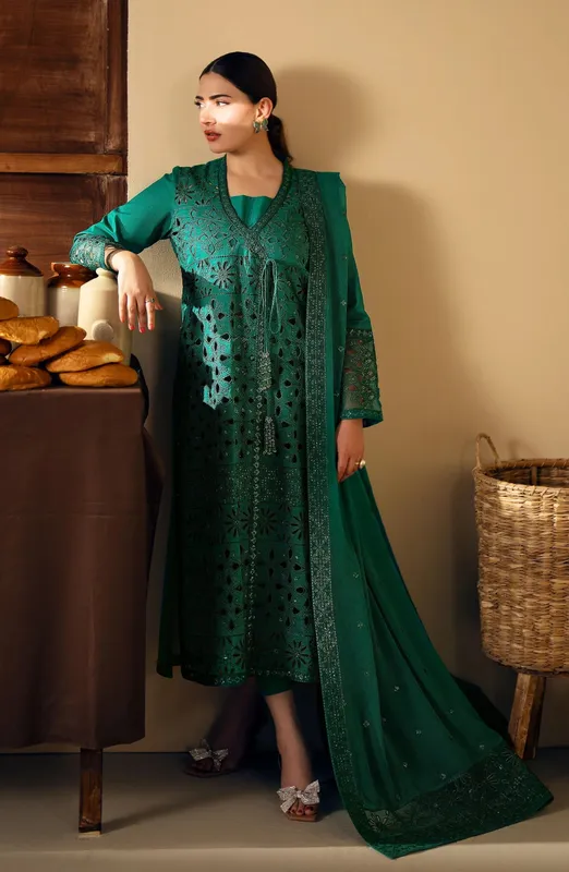 Maryum N Maria Eid Edit 24 Green Organza – view 1 – Poshaq