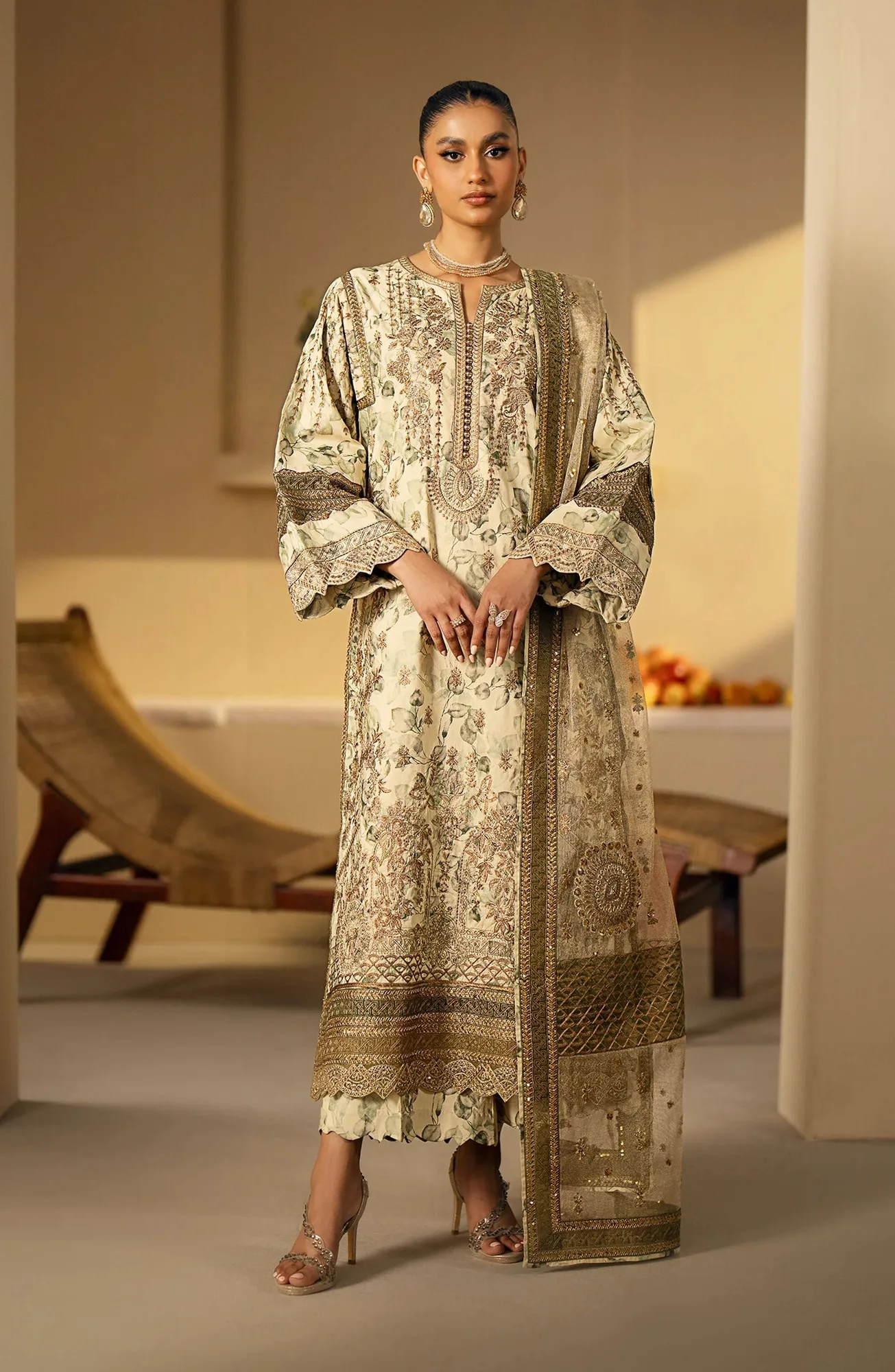 Maryum N Maria Eid Edit 24 Off White Organza – view 1 – Poshaq