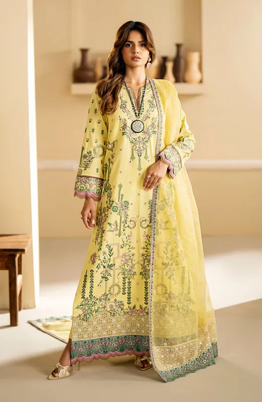 Maryum N Maria Eid Edit 24 Yellow Organza – view 1 – Poshaq