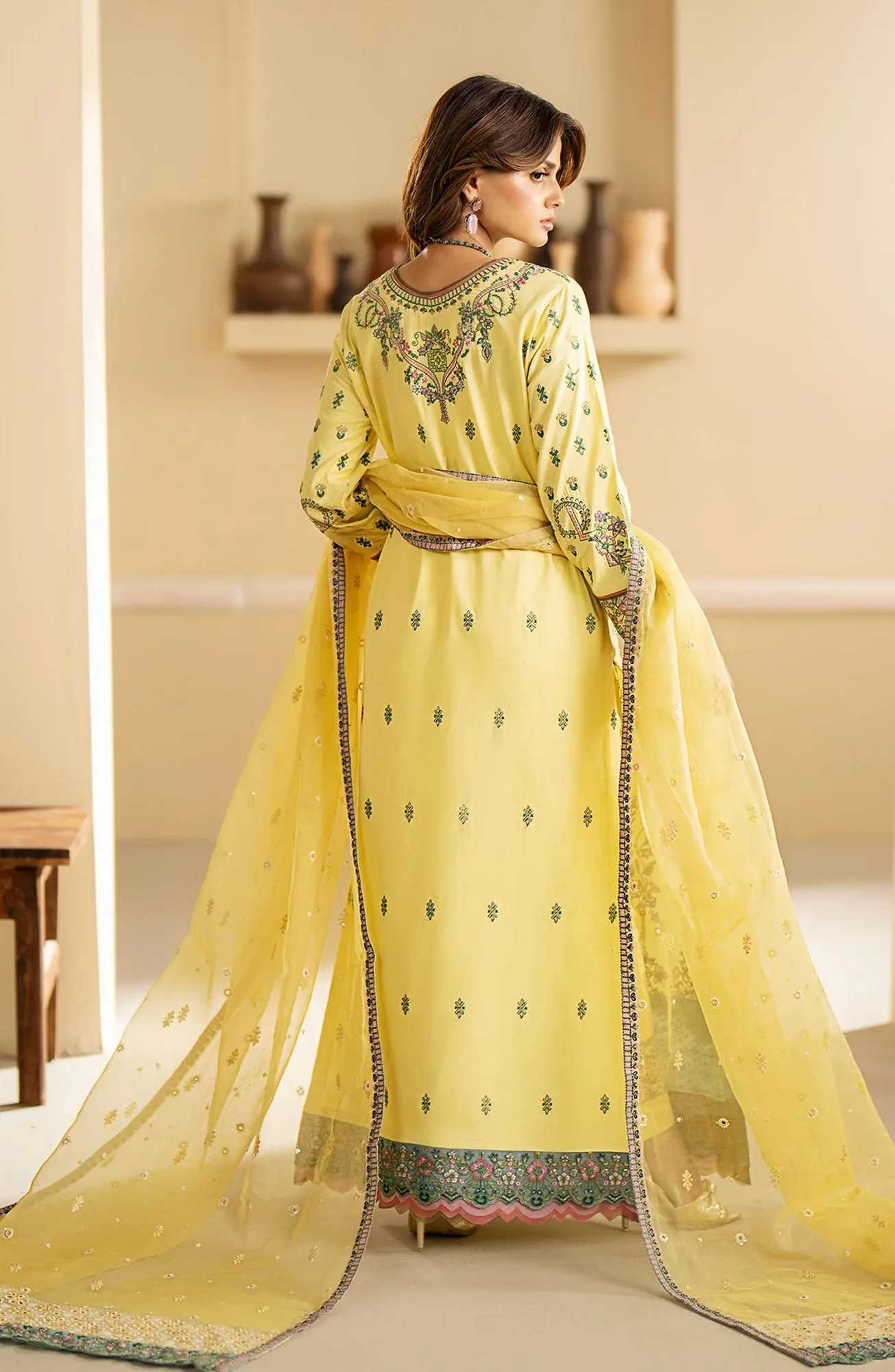 Maryum N Maria Eid Edit 24 Yellow Organza – view 2 – Poshaq