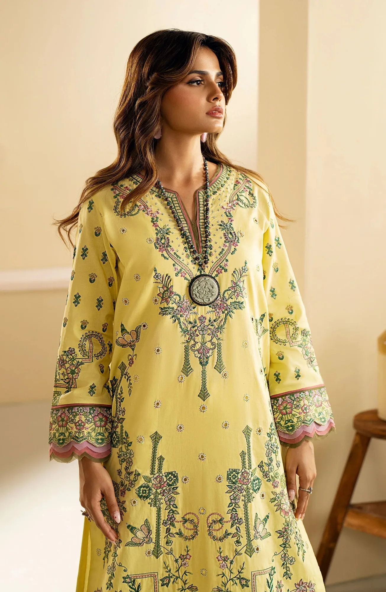 Maryum N Maria Eid Edit 24 Yellow Organza – view 3 – Poshaq