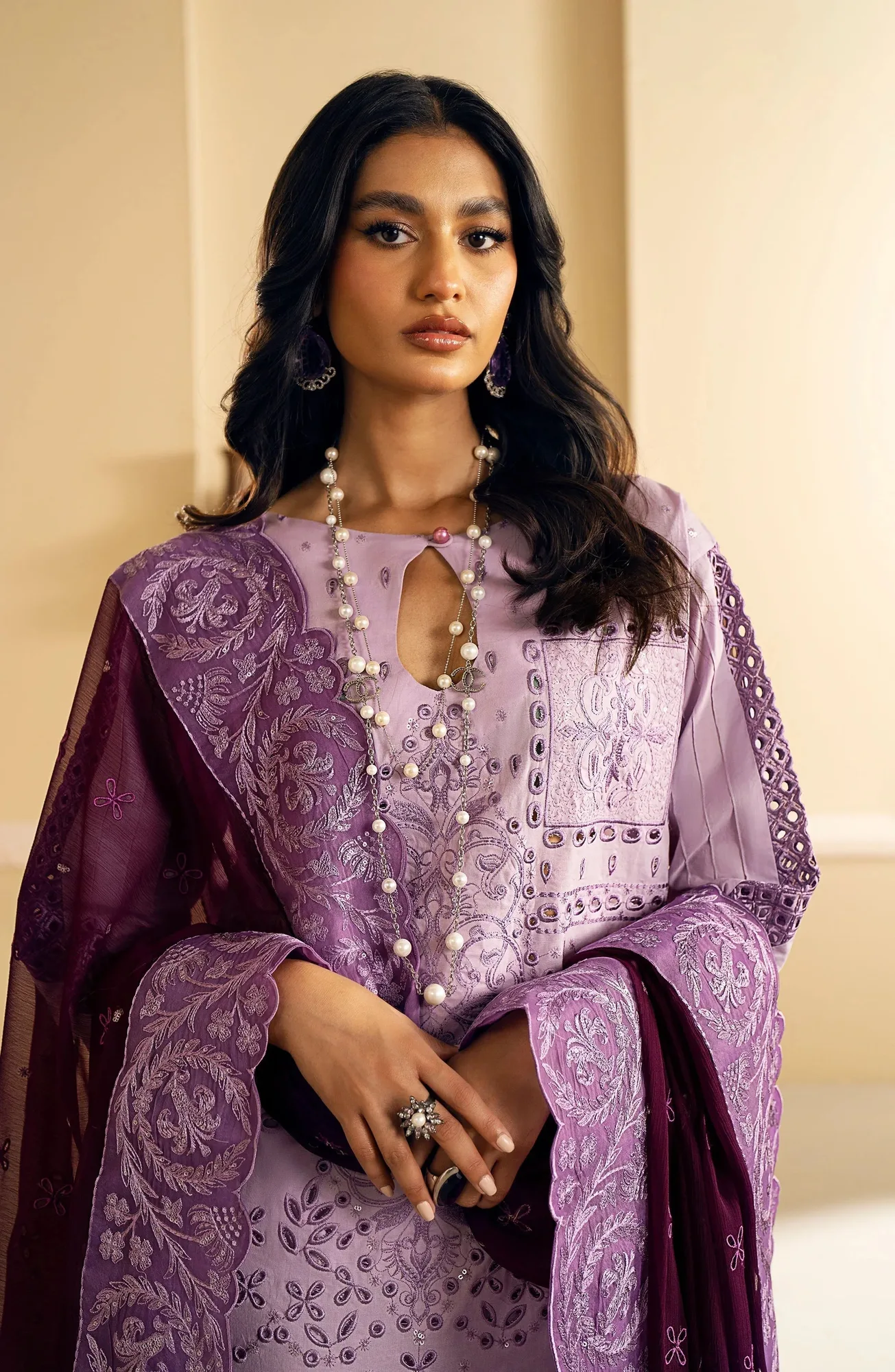 Maryum N Maria Eid Edit 24 Purple Organza – view 3 – Poshaq