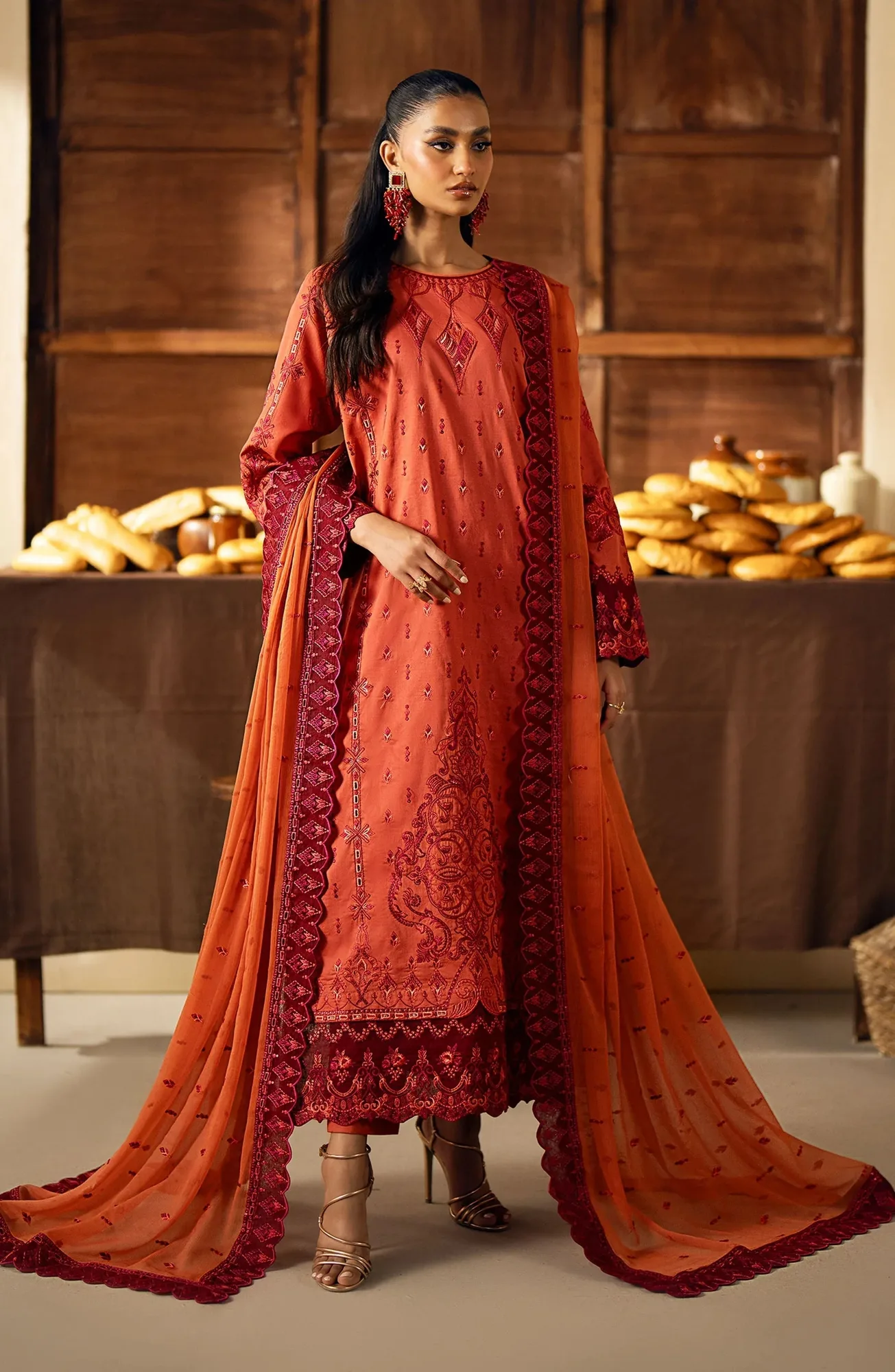 Maryum N Maria Eid Edit 24 Orange Organza – view 1 – Poshaq