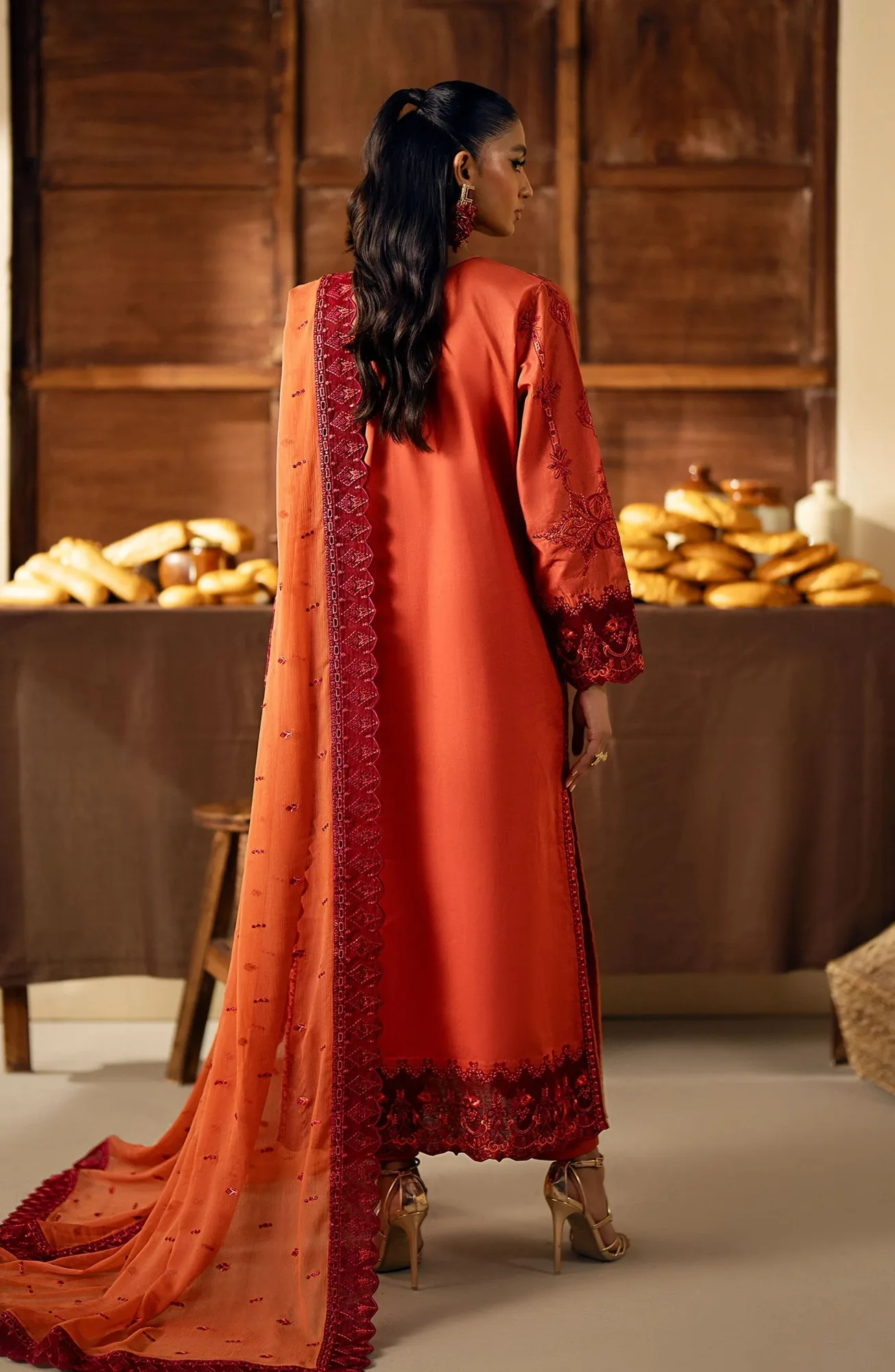 Maryum N Maria Eid Edit 24 Orange Organza – view 2 – Poshaq