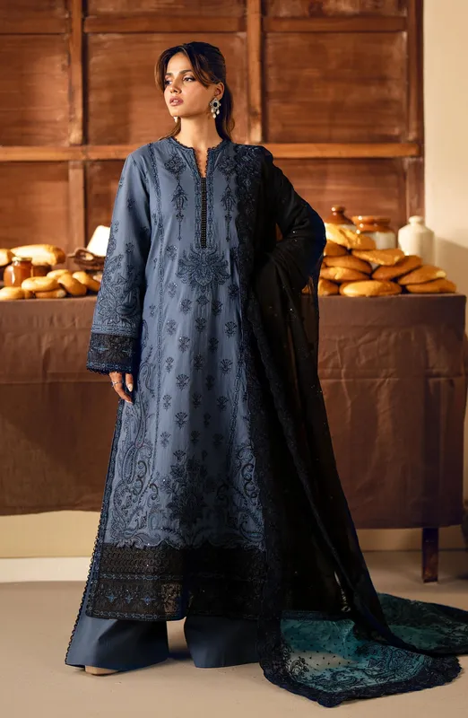 Maryum N Maria Eid Edit 24 Blue Organza – view 1 – Poshaq