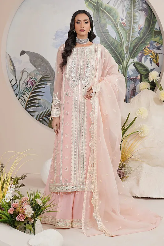 Maryams Noir Luxe Light Pink Organza – view 1 – Poshaq