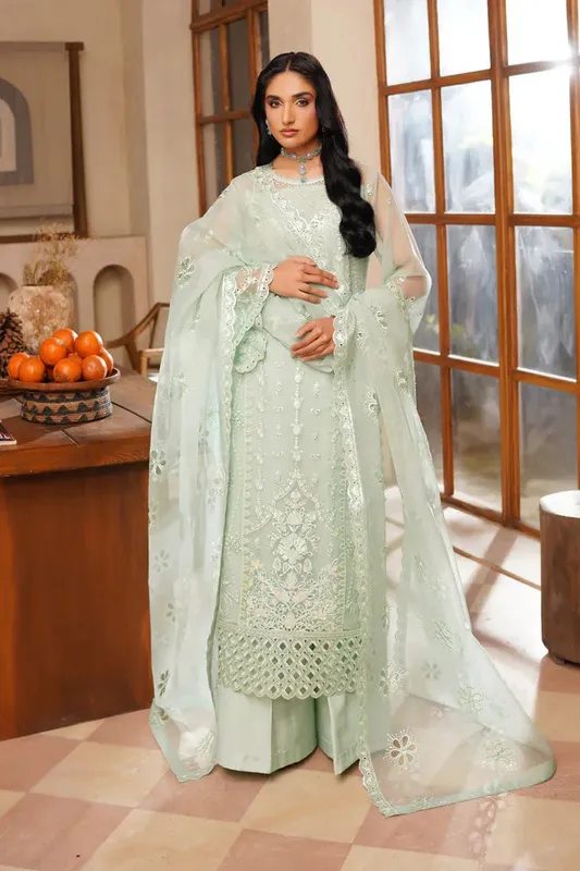 Maryams Noir Luxe Mint Green Organza – view 1 – Poshaq