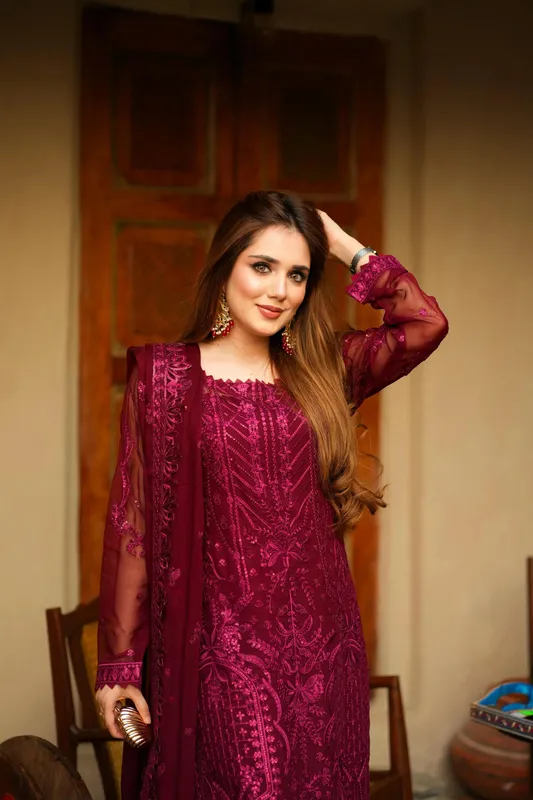 Maryams Afsaneh Luxury Chiffon Raw Silk – view 1 – Poshaq