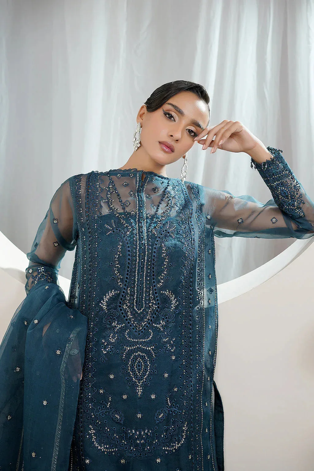 Maryams Embellished Pret Zinc Organza – view 6 – Poshaq