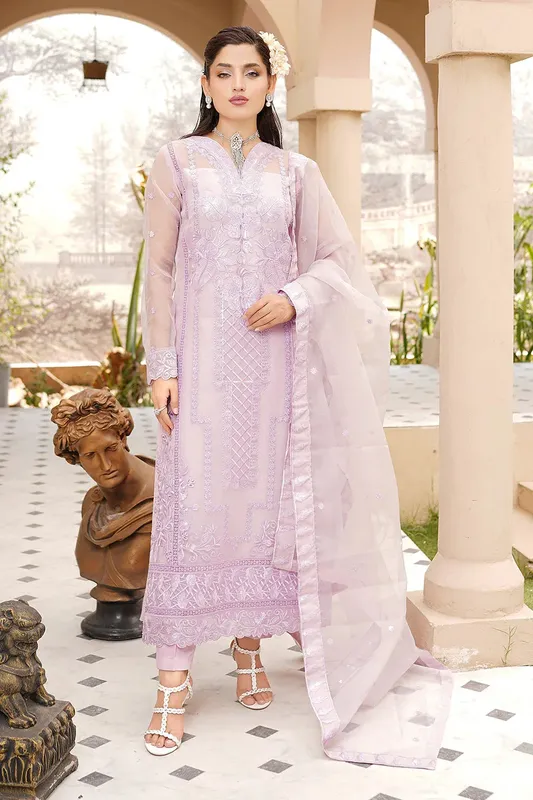 Maryams Luxury Pret Lilac Organza – view 1 – Poshaq