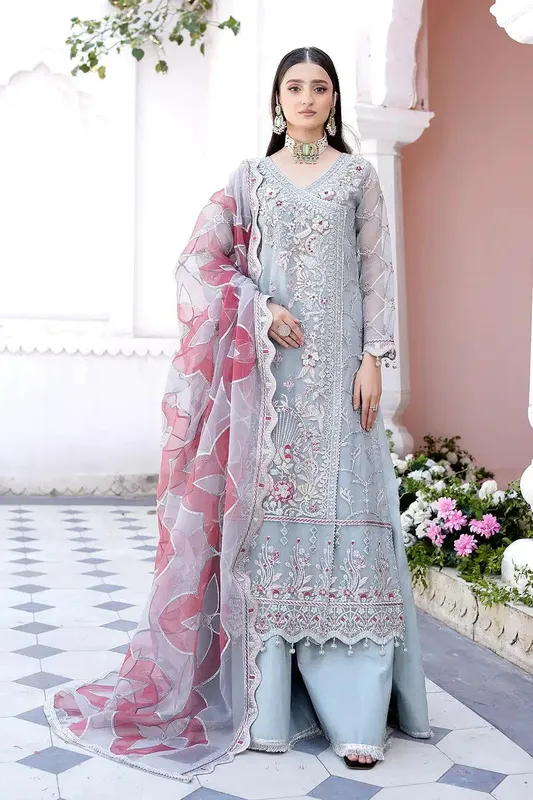 Maryams Lemilsa Formals 23 Blue Organza – view 1 – Poshaq