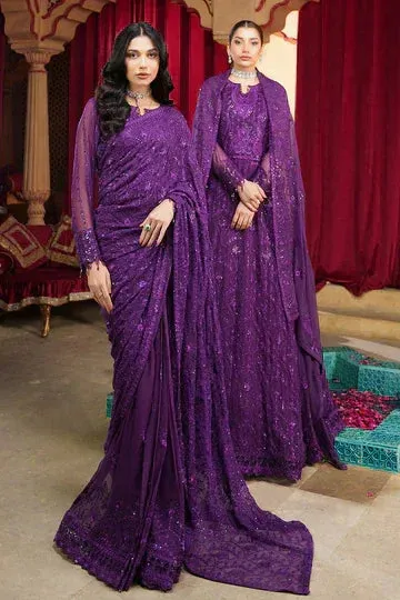 Maryams Aarzu Formals Purple Organza – view 1 – Poshaq