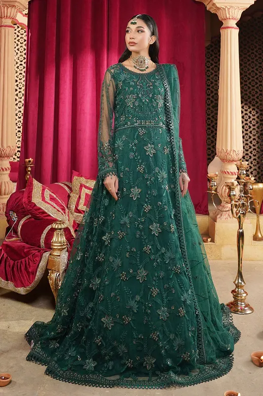 Maryams Aarzu Formals Green Organza – view 1 – Poshaq