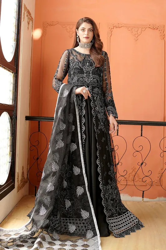 Maryams Reet Formals Black Organza – view 1 – Poshaq