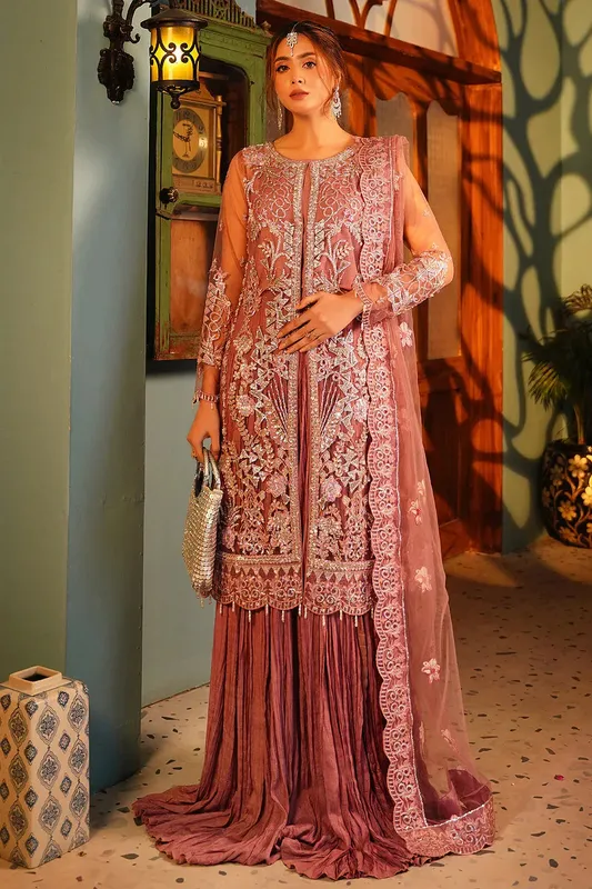 Maryams Reet Formals Peach Organza – view 1 – Poshaq