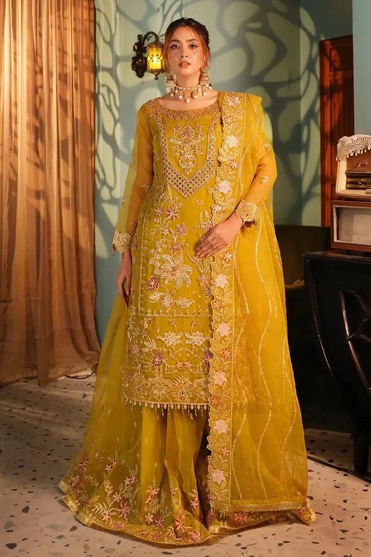Maryams Reet Formals Yellow Organza – view 1 – Poshaq
