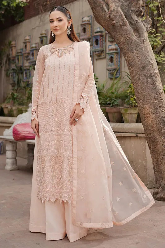 Maryams Luxury Eid Pret Pink Organza – view 1 – Poshaq