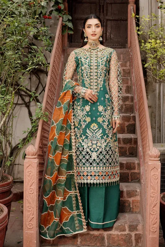 Maryams Lemilsa Collection Green Organza – view 1 – Poshaq