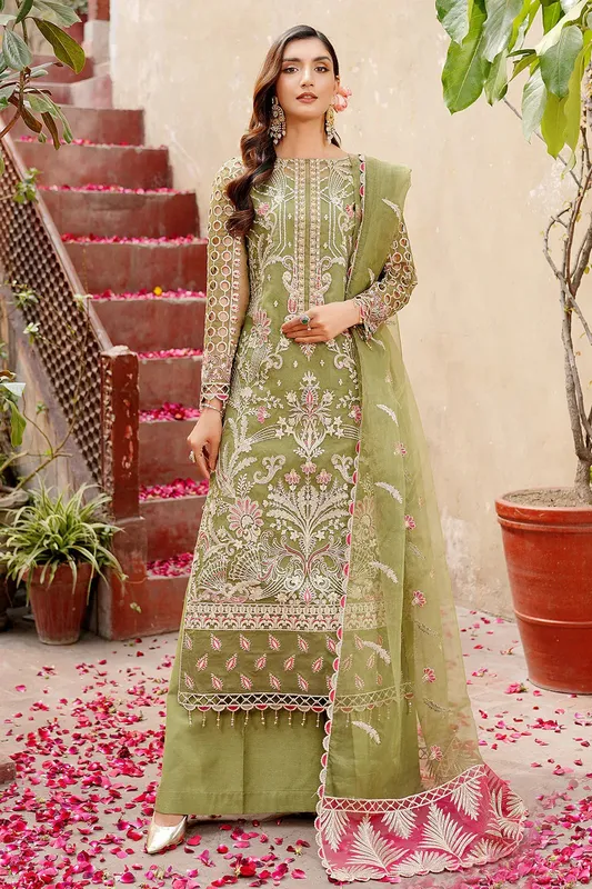 Maryams Lemilsa Collection Green Organza – view 1 – Poshaq
