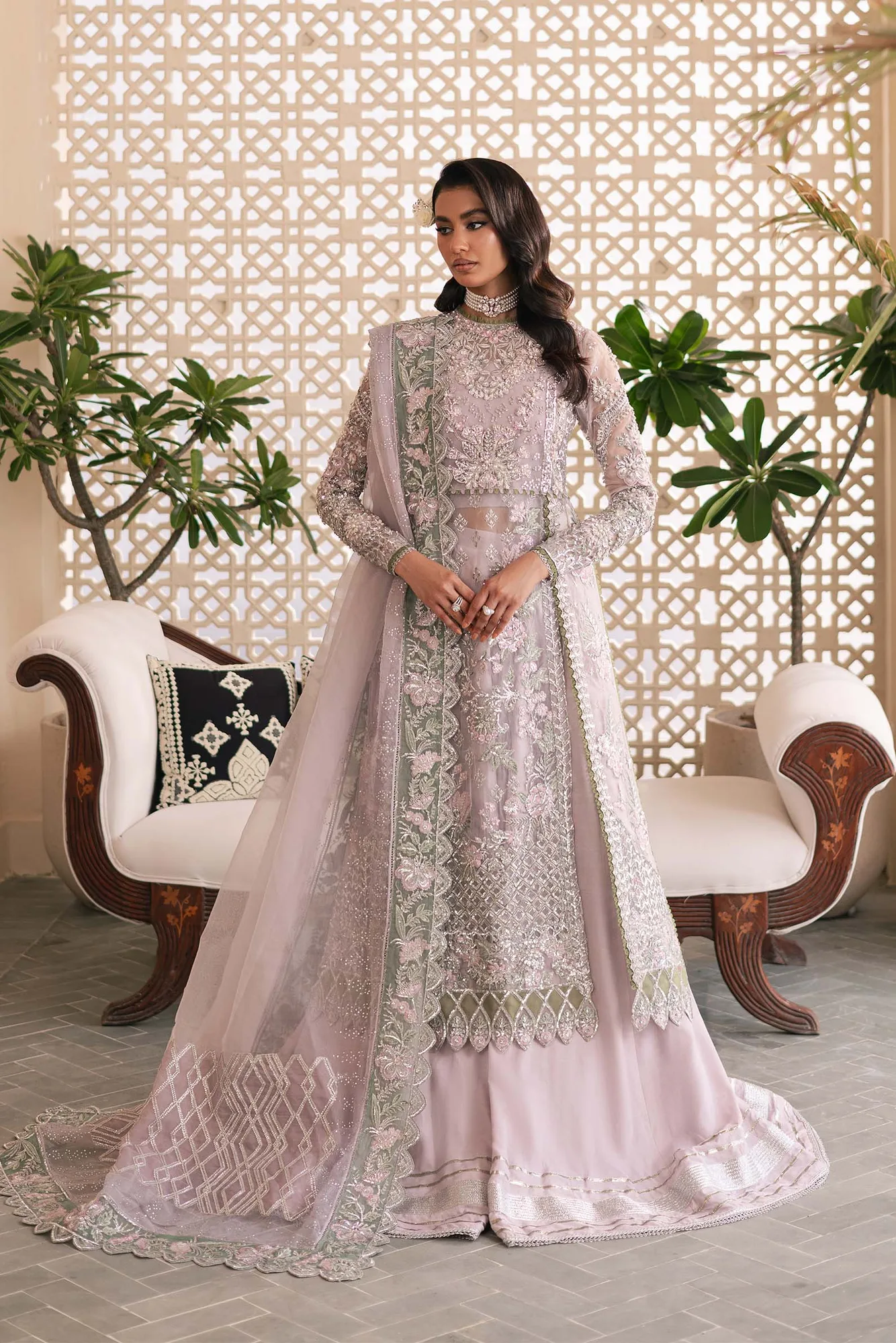 Maryam Hussain Marwa Luxury Formals 24 Pink Raw Silk – view 1 – Poshaq