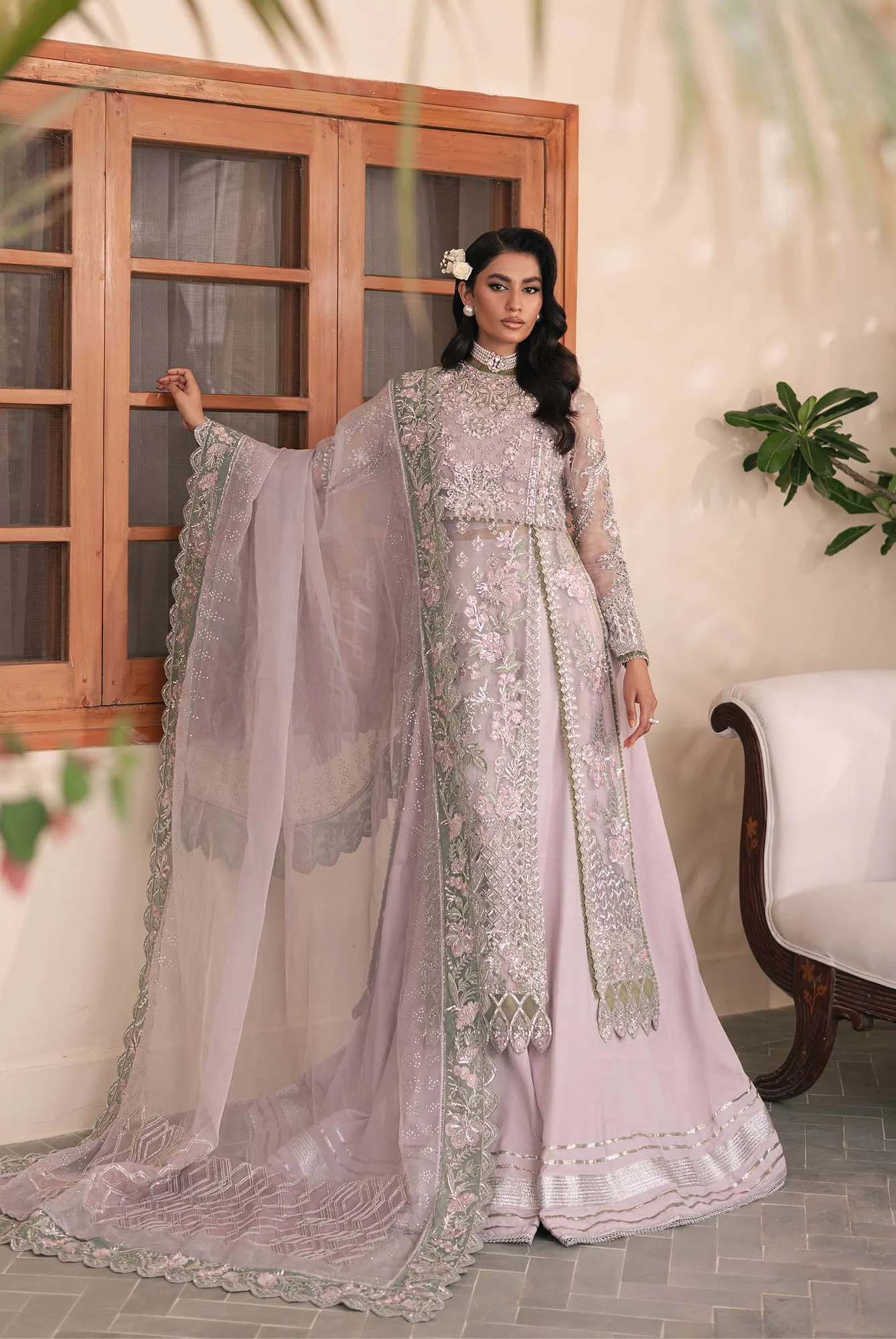 Maryam Hussain Marwa Luxury Formals 24 Pink Raw Silk – view 2 – Poshaq