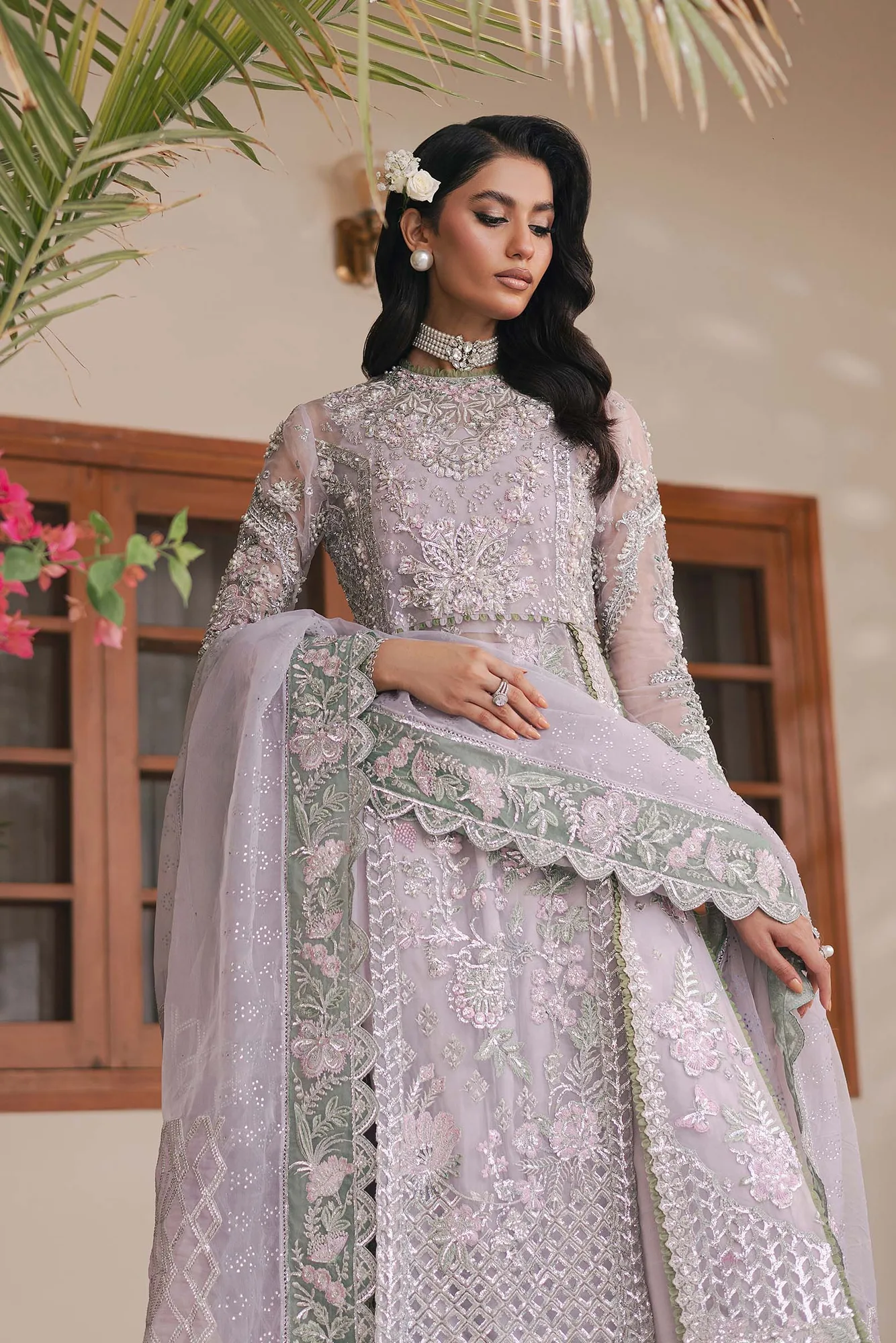 Maryam Hussain Marwa Luxury Formals 24 Pink Raw Silk – view 3 – Poshaq