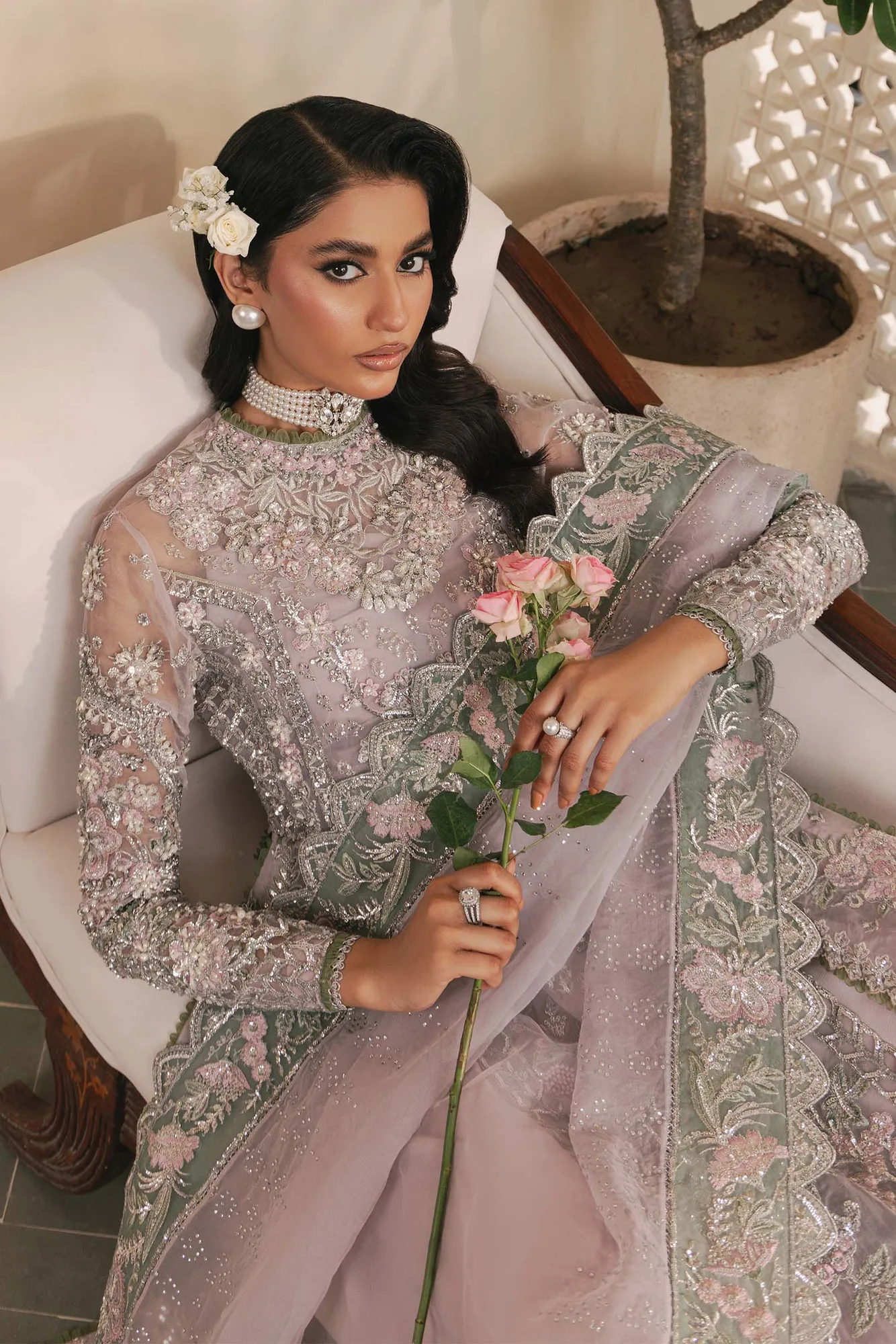 Maryam Hussain Marwa Luxury Formals 24 Pink Raw Silk – view 4 – Poshaq